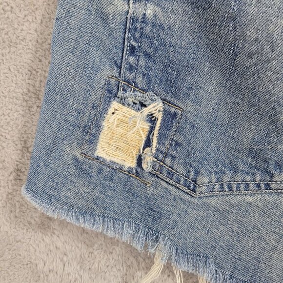 Vince Denim Distressed Cutoff Shorts 15.5 Waist Womens Casual Summer  JCT - Picture 7 of 8